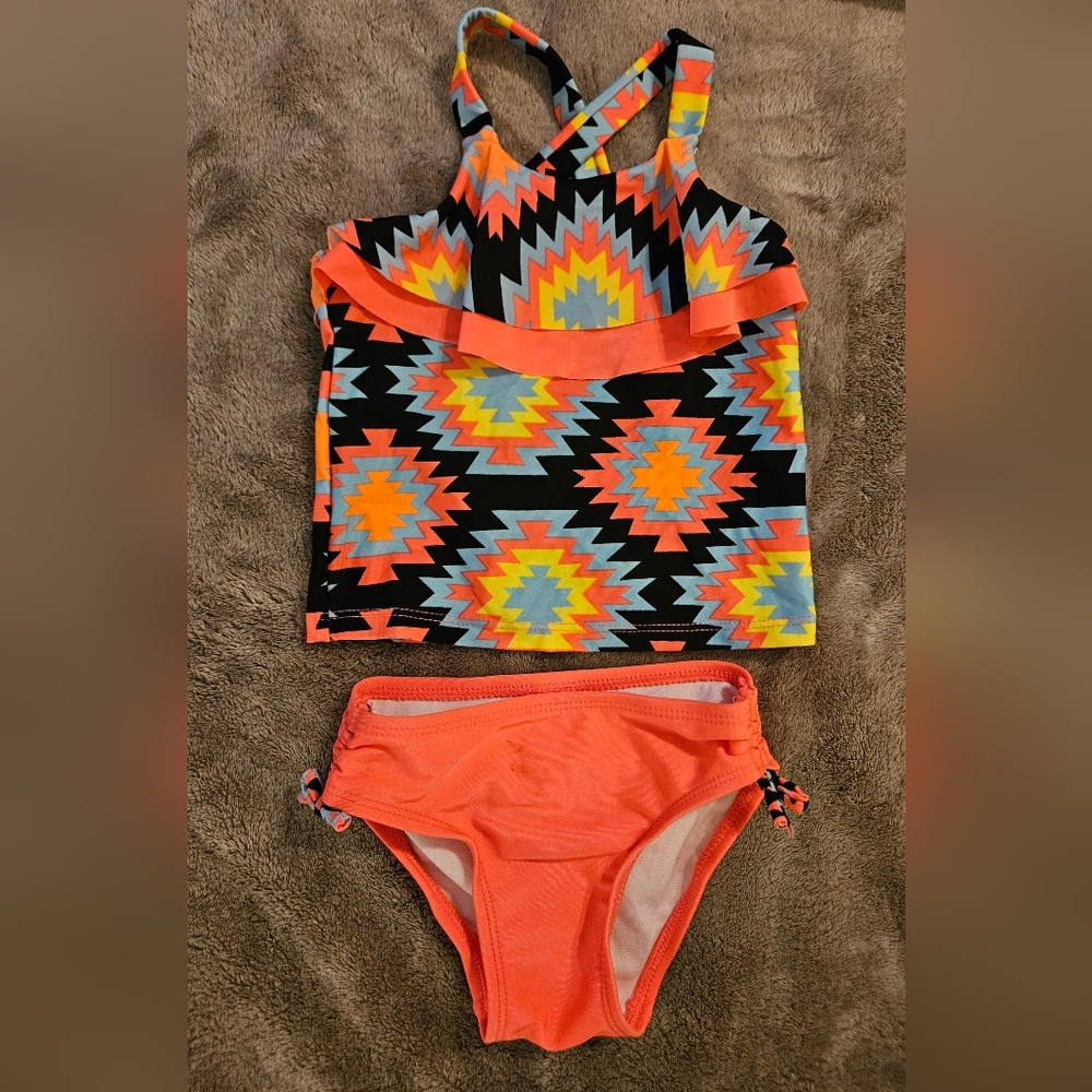 Cat & Jack Vibrant Geometric Kids Bikini